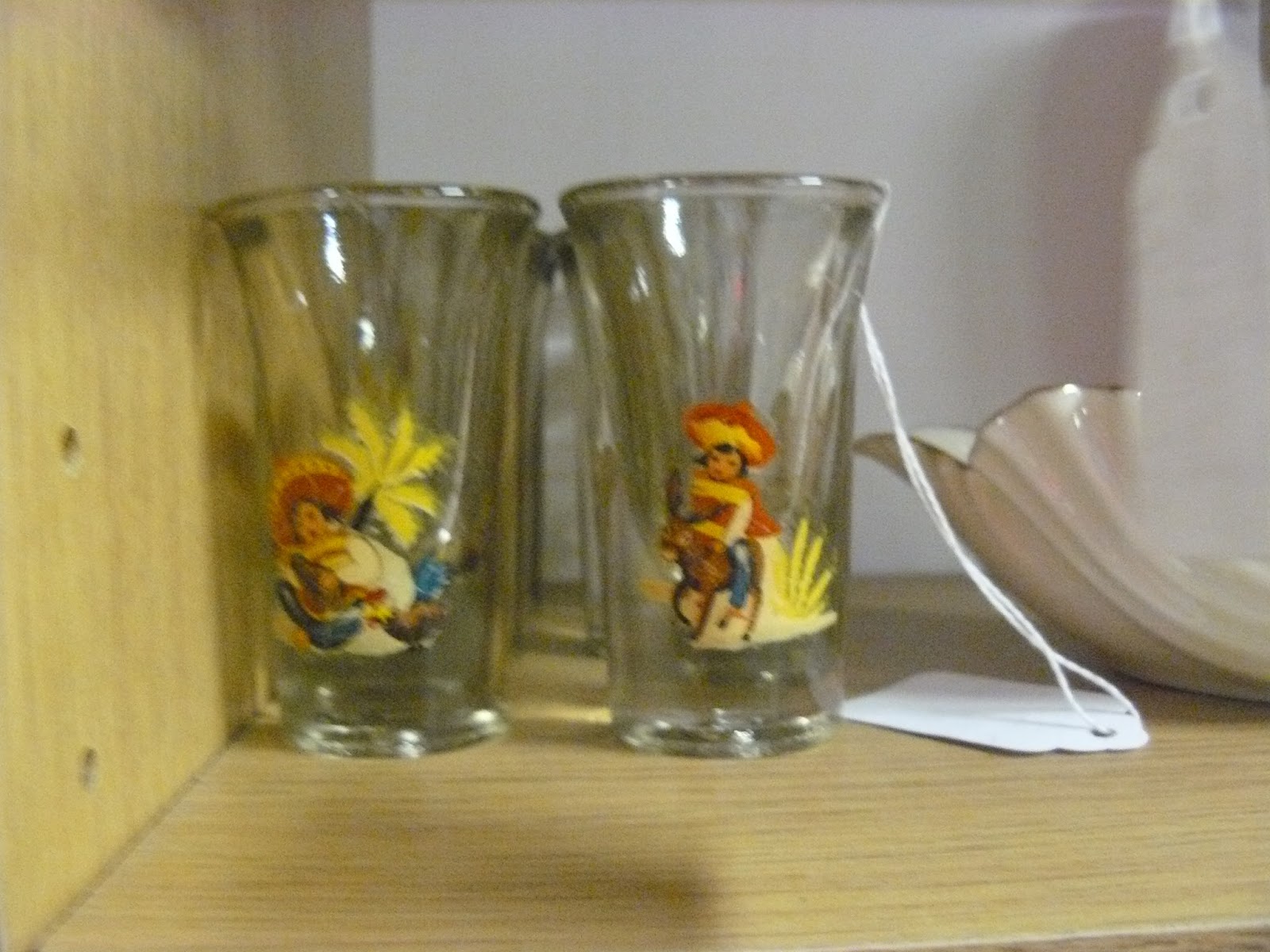 SCRANBERRY COOP Tequila shot glass set, vintage, tall glass shots