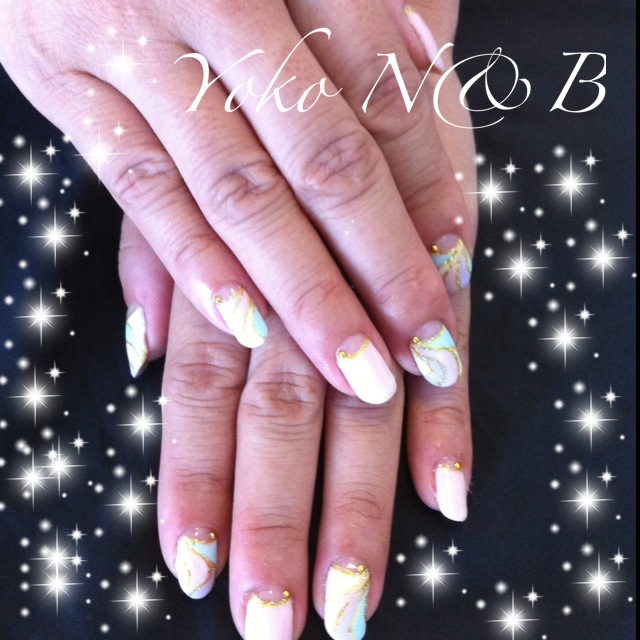 Haru Global Beauty Pte Ltd 旧 J Y Nail Studio お客様ネイル ハンドジェル パステルプッチ柄 ペディキュア ハート風プッチ