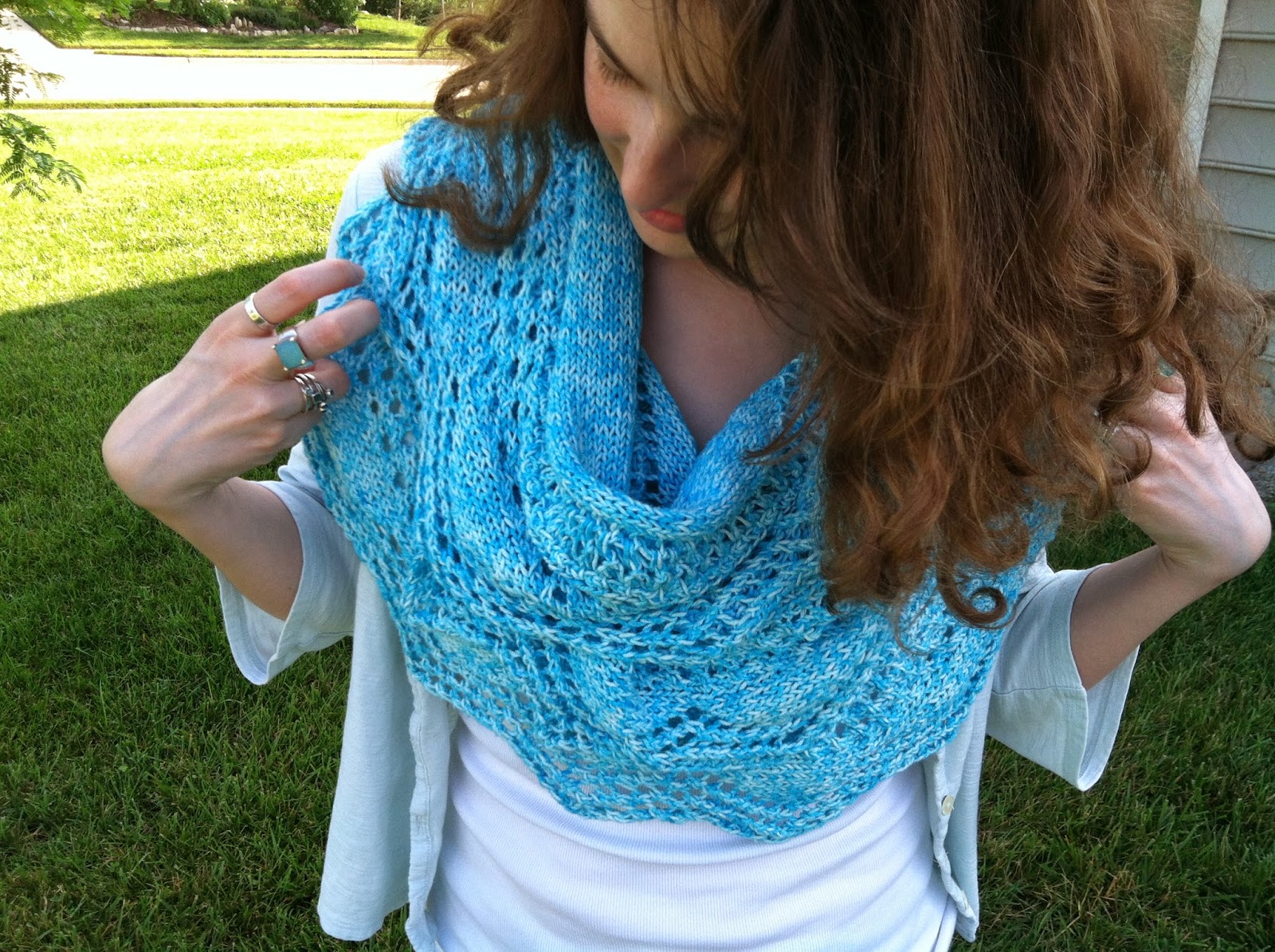 Knitting Cottage A Turquoise Scarf for the Summer