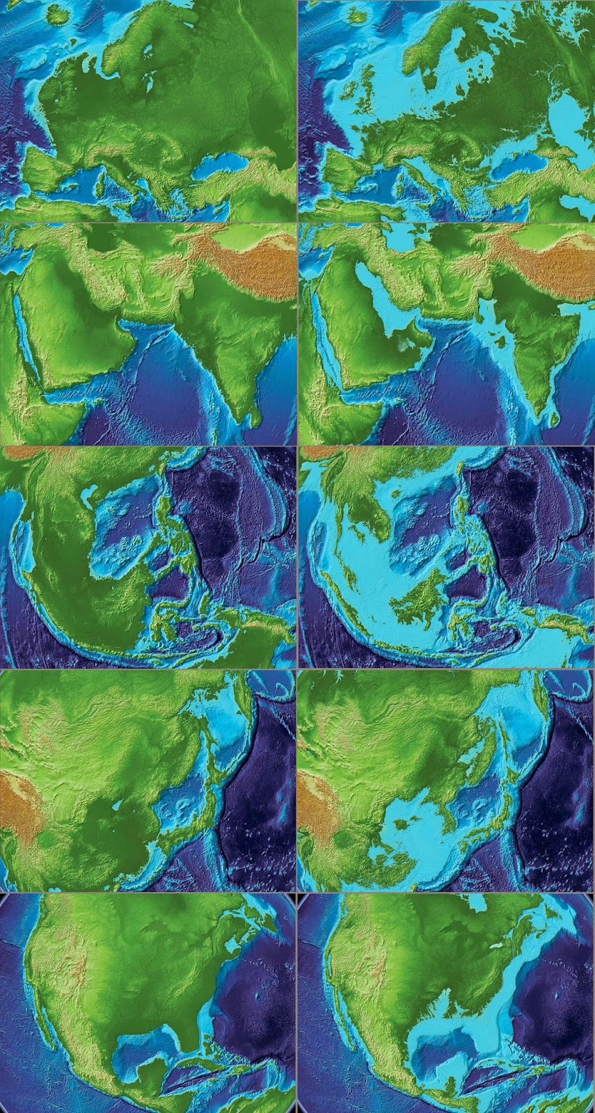 Online Maps Continents and changing sea levels
