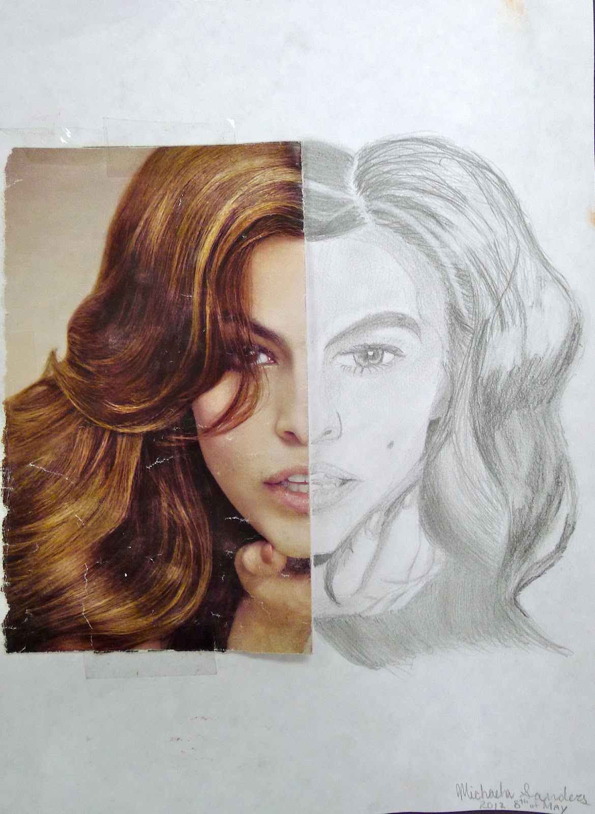 Mrs. Johnson's Art 1, 2, and 3: Split Face Value Studies