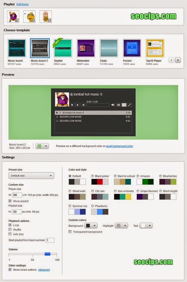 Edit Widget Music Players Edit Widget Music Players