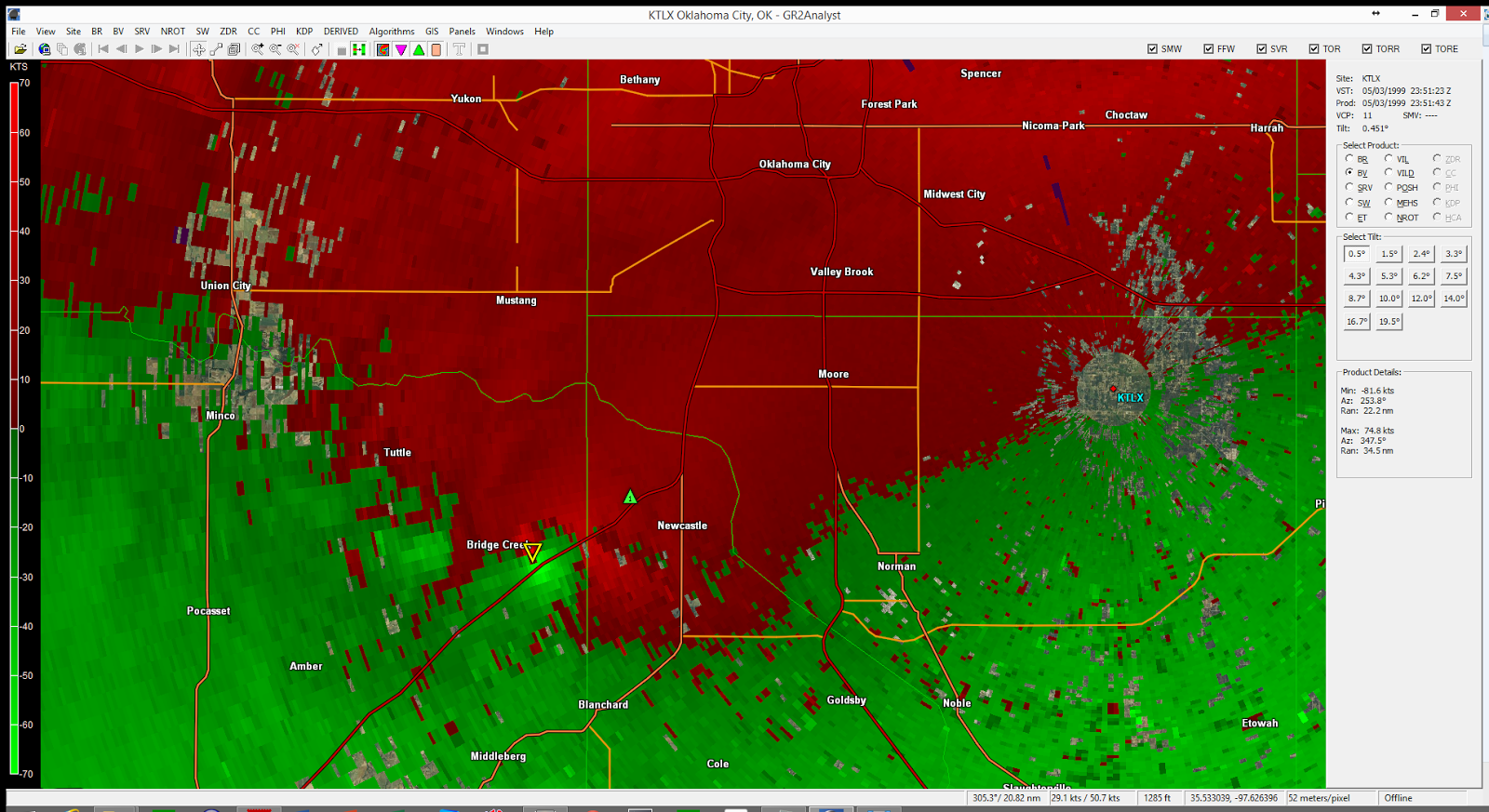 a volume renderinbg from the vcp data observed by the oklahoma city radar the rotating updraft can be seen in the foreground immediately above the hook a volume renderinbg from the vcp data observed by the oklahoma city radar the rotating updraft can be seen in the foreground immediately above the hook