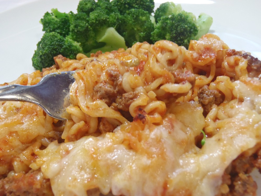 Aunt Peg's Recipe Box 5 Ingredient Ramen Noodle Bake
