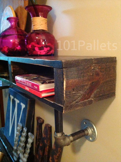 Pallet Furniture Design Wooden Pipe Shelf