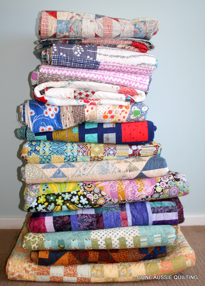 Gone Aussie Quilting Stack of Quilts!