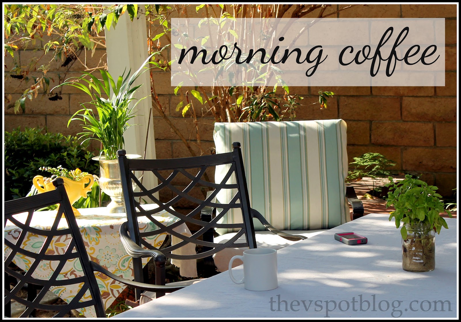 Hanging out on the patio. The V Spot