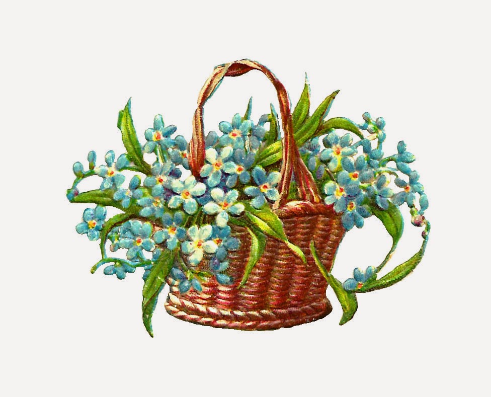 Antique Images Free Flower Graphic Antique Wicker Flower Basket of