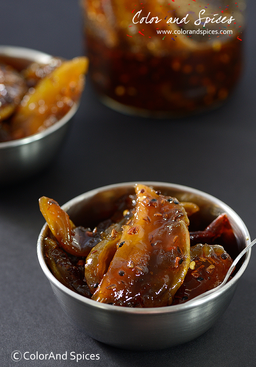 Color and Spices Sweet and sour mango pickle....