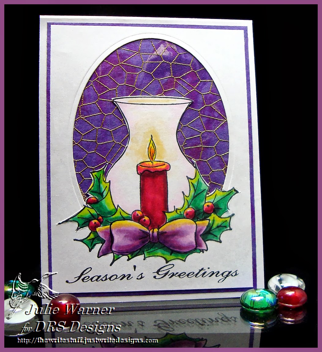 DRS Designs Rubber Stamps Stained Glass Candle