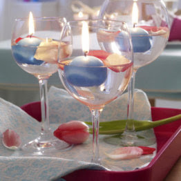 Centros de mesa con copas ~ Portal de Manualidades