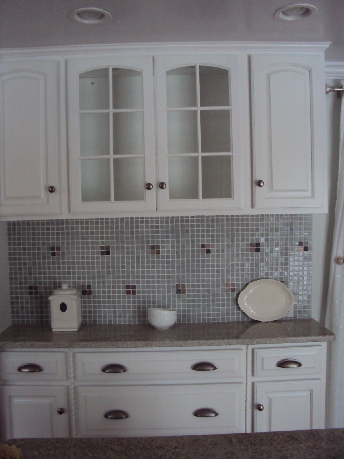 Cottage Beach House The kitchen Island, a Hutch design and French Doors