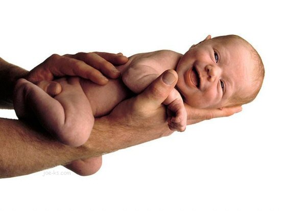baby on hand