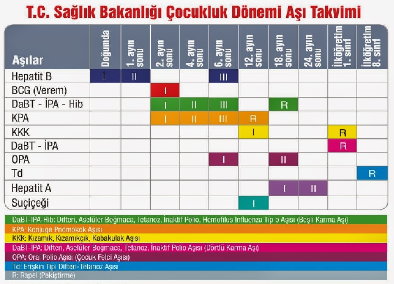 Bebek ve Çocuklar İçin Aşı Takvimi / Bebek Çocuk