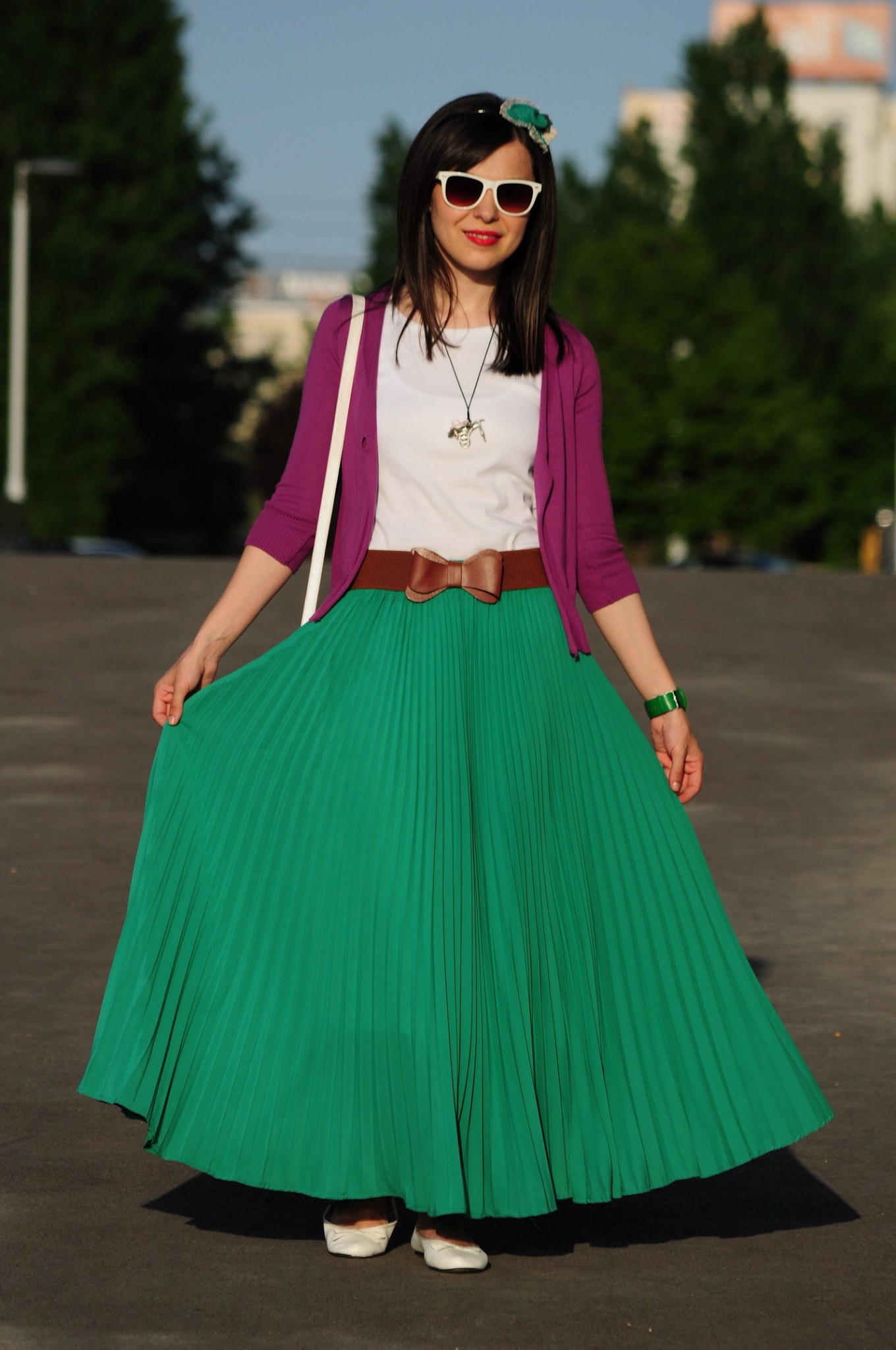 imi pleated maxi skirt