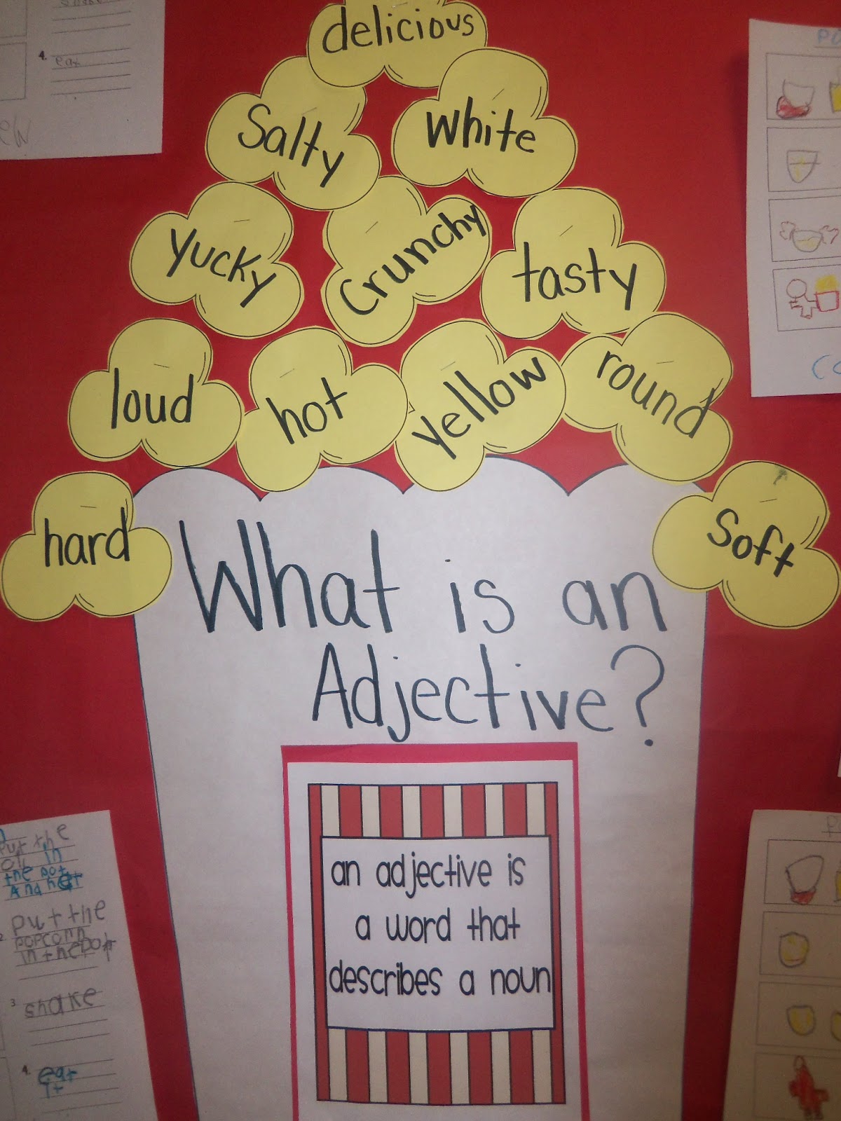 Mrs. Wood's Kindergarten Class Popcorn Adjectives and Procedural Text