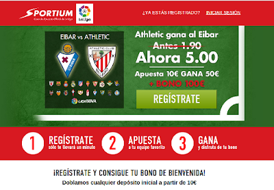 Sportium Super cuota 5 Athletic gana Eibar 30 agosto Sportium Super cuota 5 Athletic gana Eibar 30 agosto