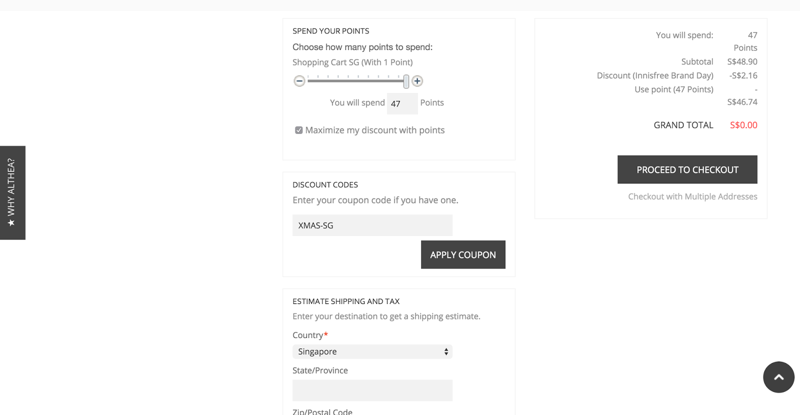 althea new member coupon code