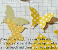 butterfly punch - add dimension by bending up the wings