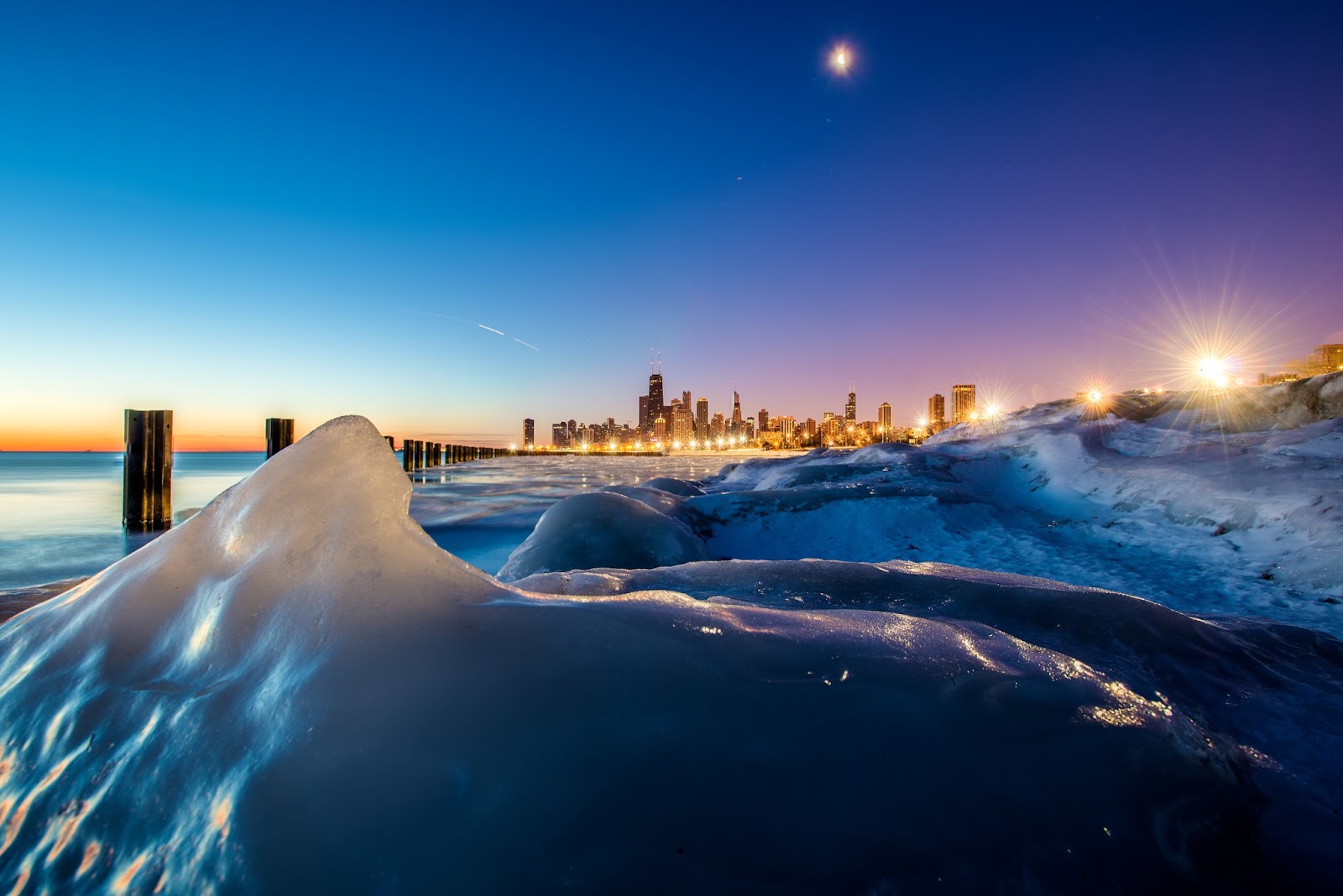 Winter Chicago Sunrise HDR