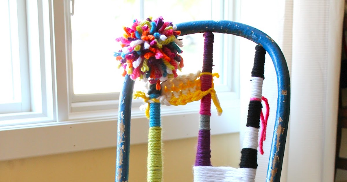 Polka Dot Pocket Yarn Bomb Vintage Chair