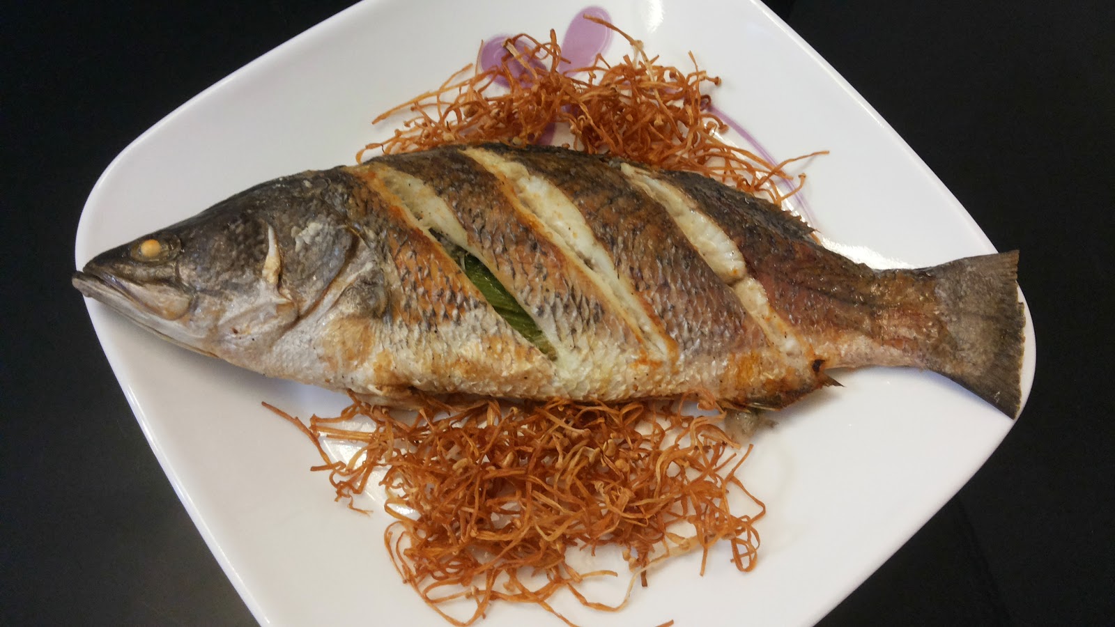 Krystal Wee Recipes AirFried Sea Bass with Spicy Dark Soy Sauce Recipe