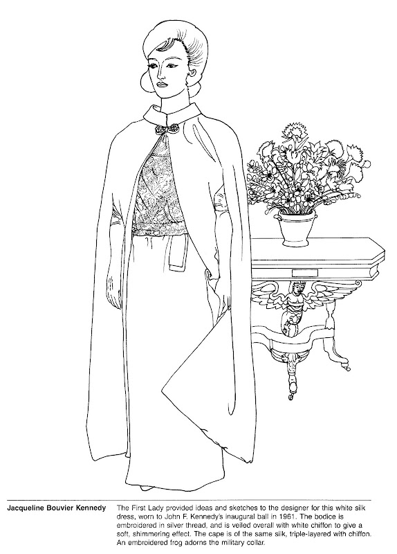 1983 first ladies gowns a smithsonian coloring book illustrations by title=