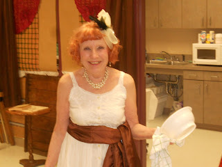 Summer Reading Program costume Cheryl in dress and fascinator