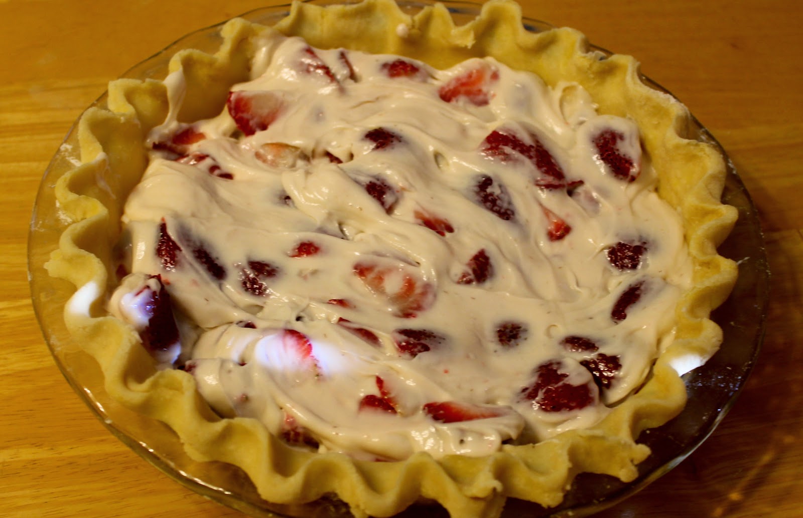 Easy as Pie in Kansas Summer Strawberry Sour Cream Pie Week 21