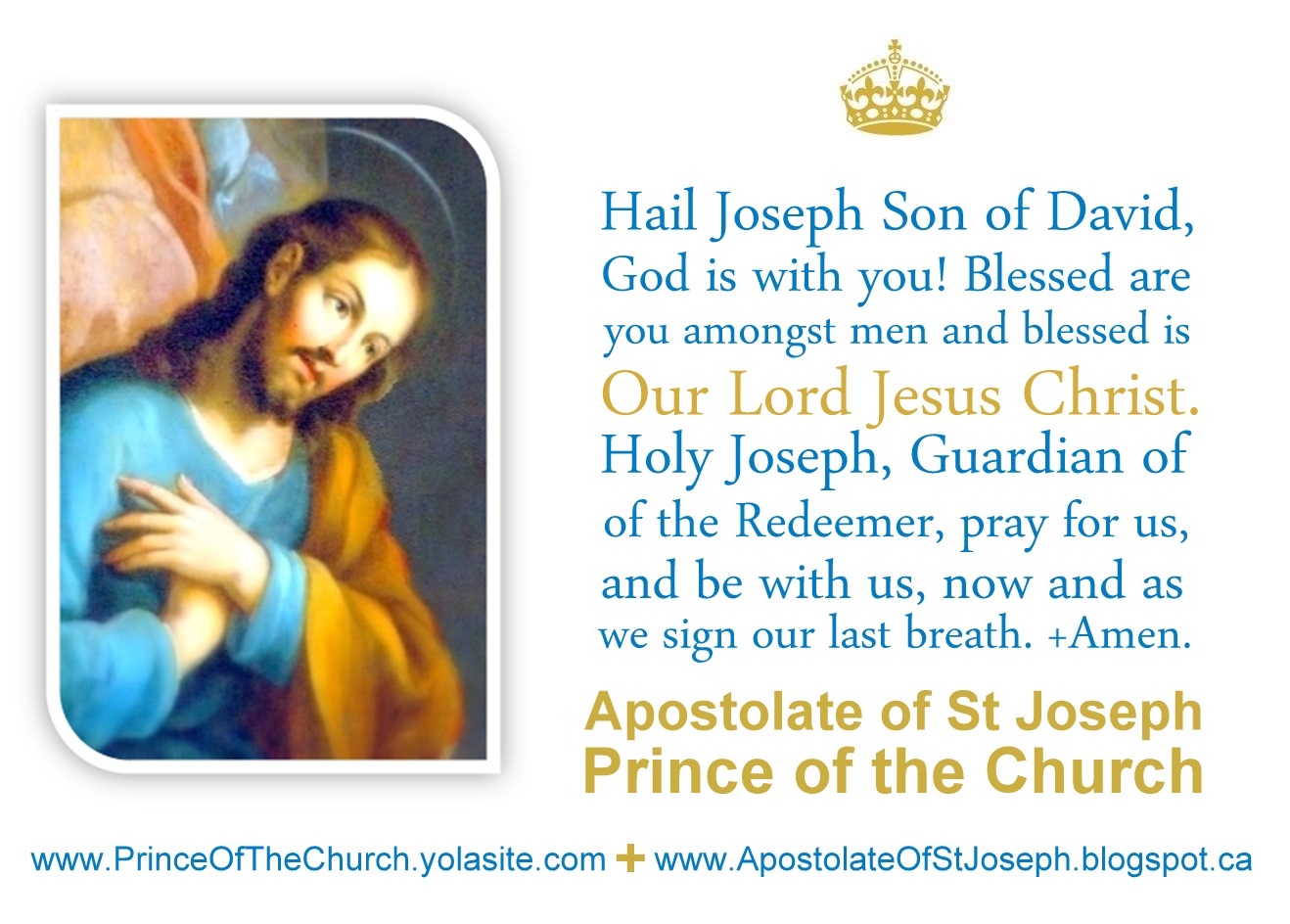 AD TE BEATE IOSEPH ☩ TO THEE O BLESSED JOSEPH ☩: HAIL JOSEPH SON OF DAVID