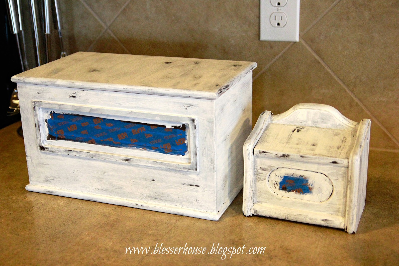 Thrifted Bread Box / Recipe Box Makeover Bless'er House