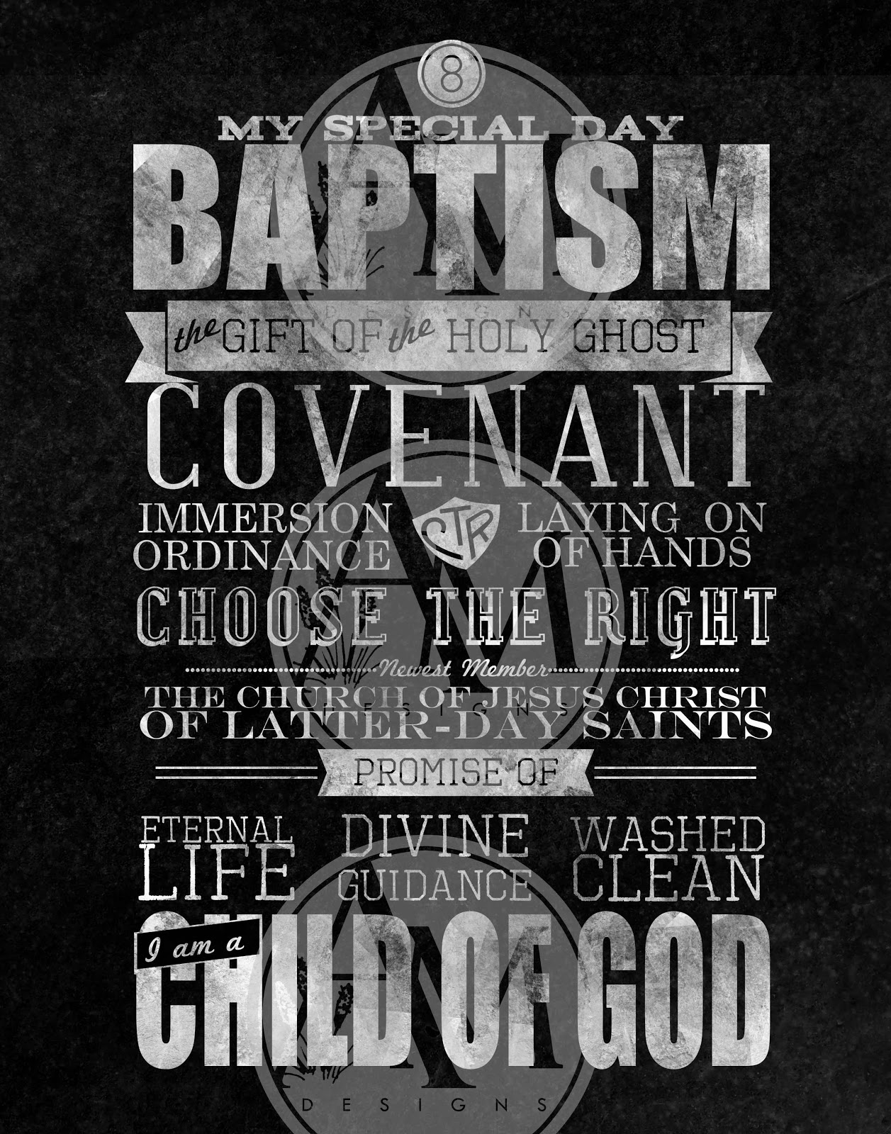 Alexis Design Gallery Baptism Chalkboard Art