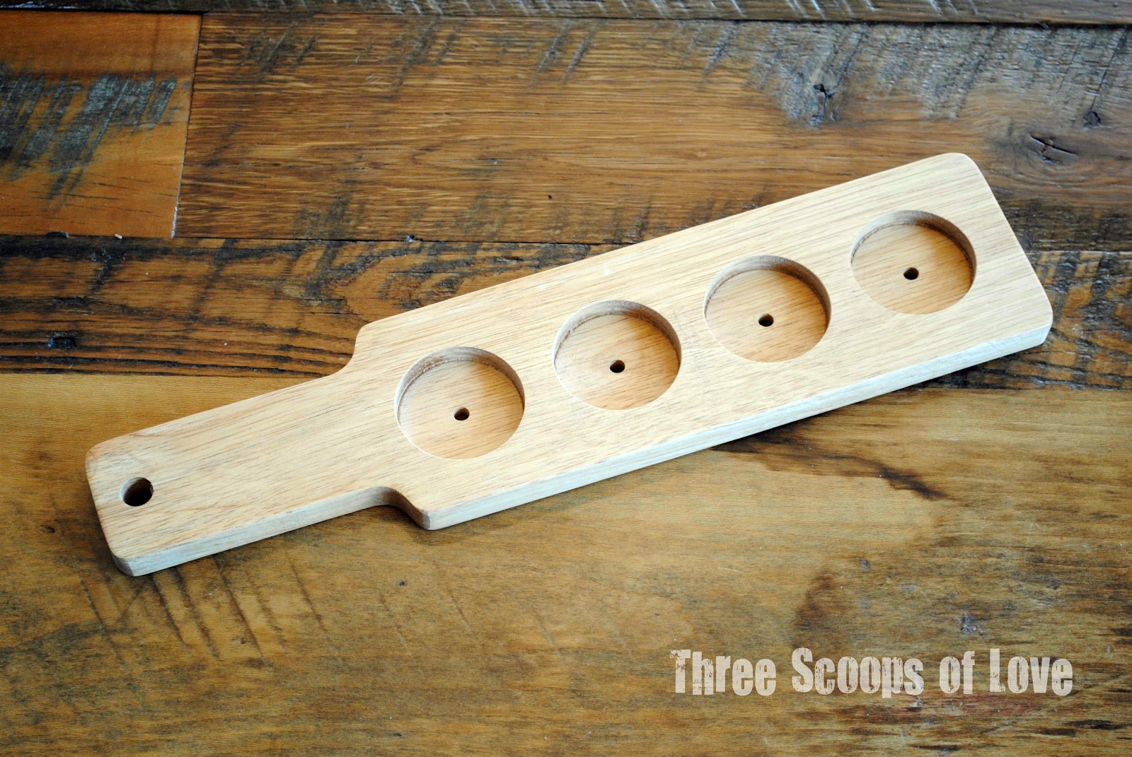 three scoops of love chalkboard beer flight paddles