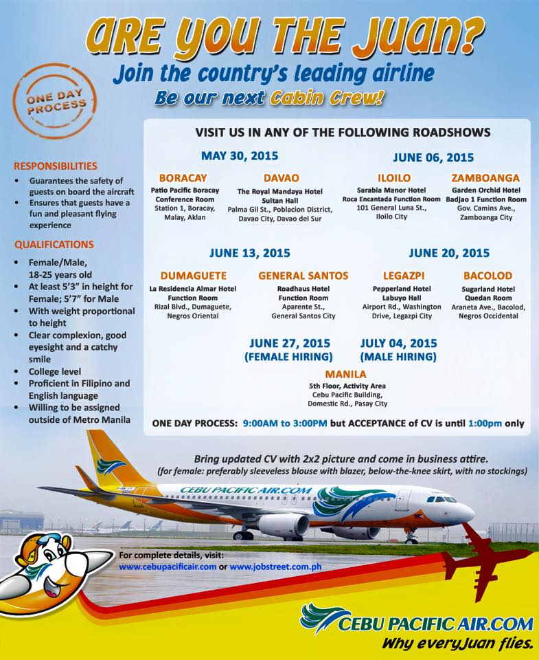 The Intersections & Beyond: Job Hiring: Cabin Crews for Cebu Pacific