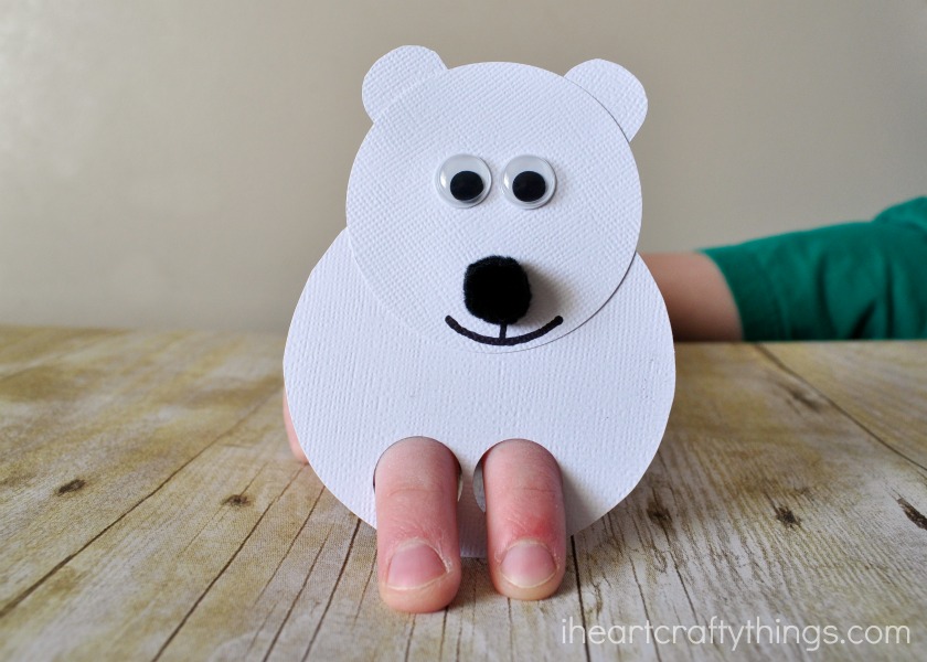 polar bear kids craft finger puppets i heart crafty things