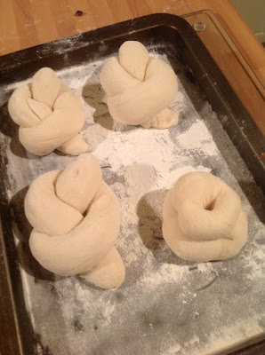raw bread dough rolls proving