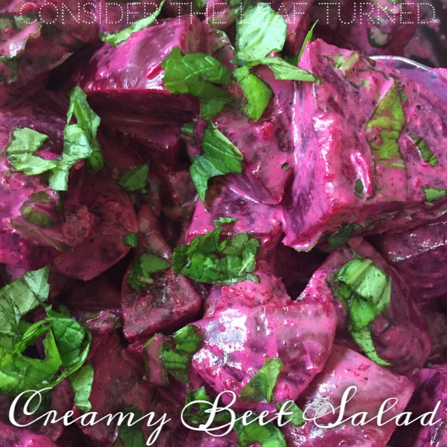 Creamy Beet Salad with Basil Mint Dressing Consider the leaf TURNED.