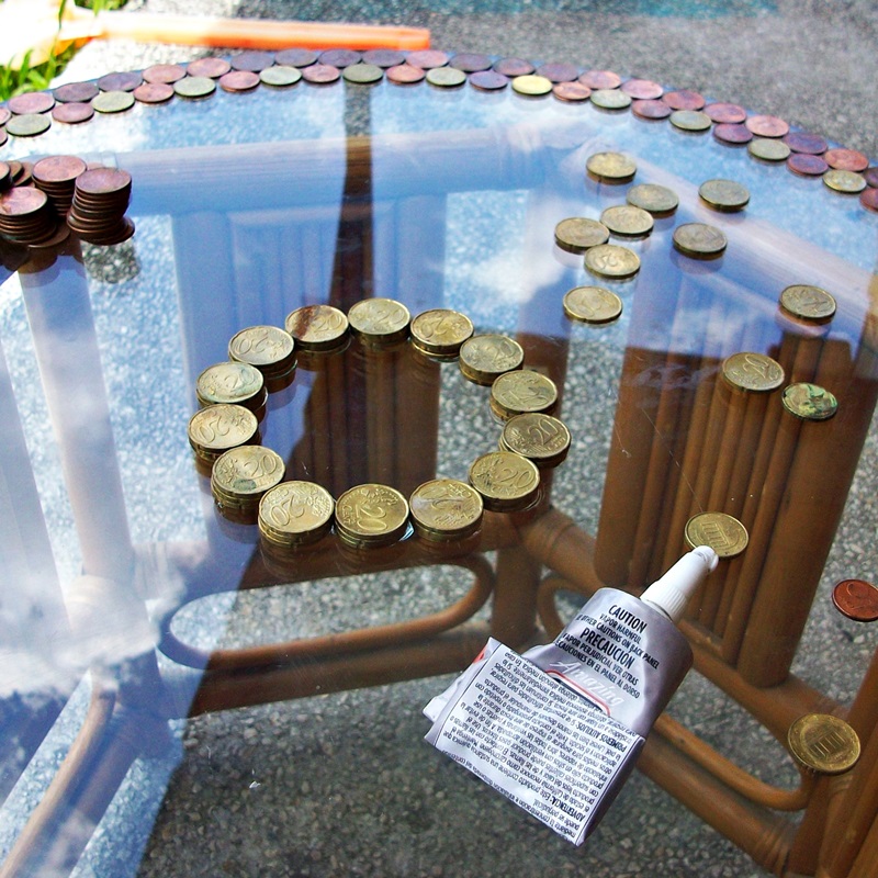 Uphill Dreams Blog DIY Euro Coin Table