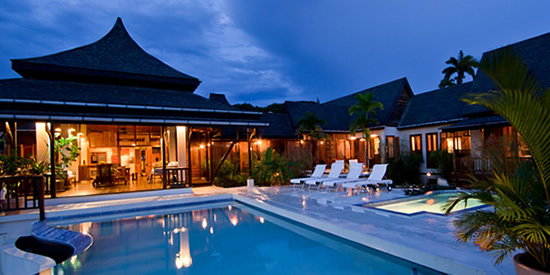 One of the twin infinity edge swimming pools and jacuzzi One of the twin infinity edge swimming pools and jacuzzi