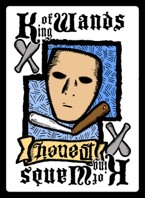 The King of Wands tarot card for the deck designed and illustrated by Ted Puffer