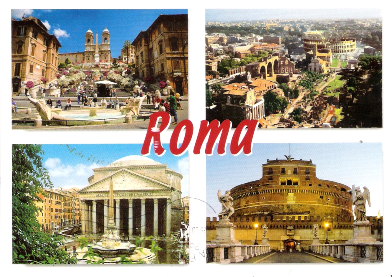 Stamps covers & cards 227 Postcard from Rome (Grazie Giovanni)