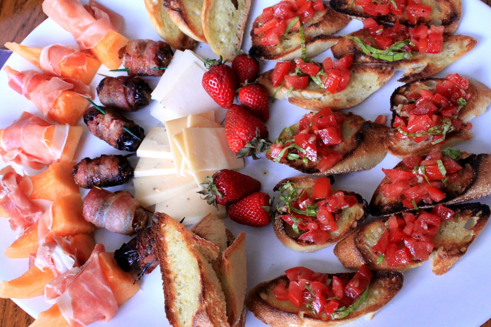 Cheese Stuffed & Bacon Wrapped Dates (and a few other apps