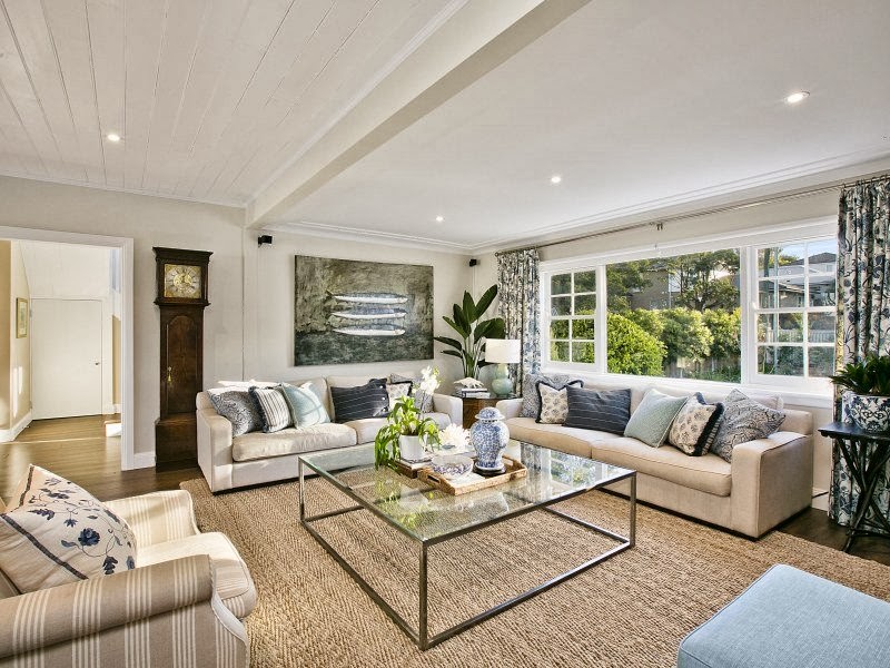 Blue and White Hamptons Home of Mel from Pond Blog on the