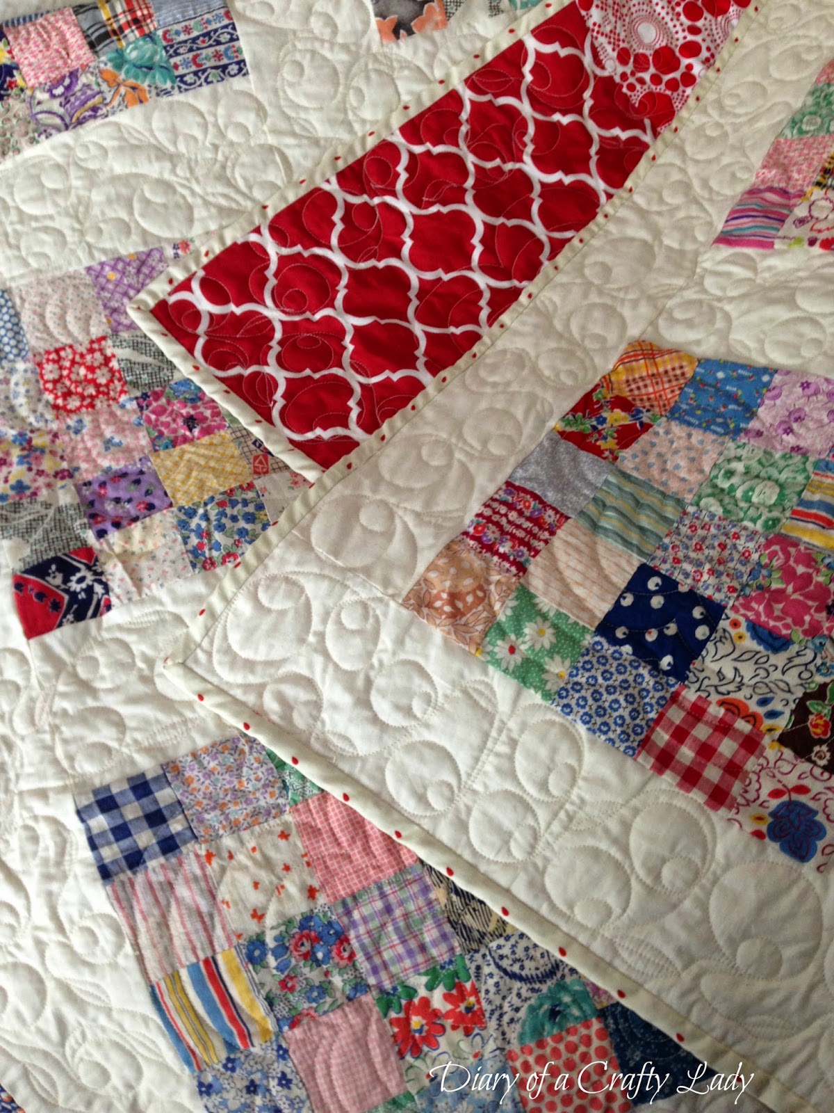 Diary of a Crafty Lady Antique Quilt Top Now a Finished Quilt!