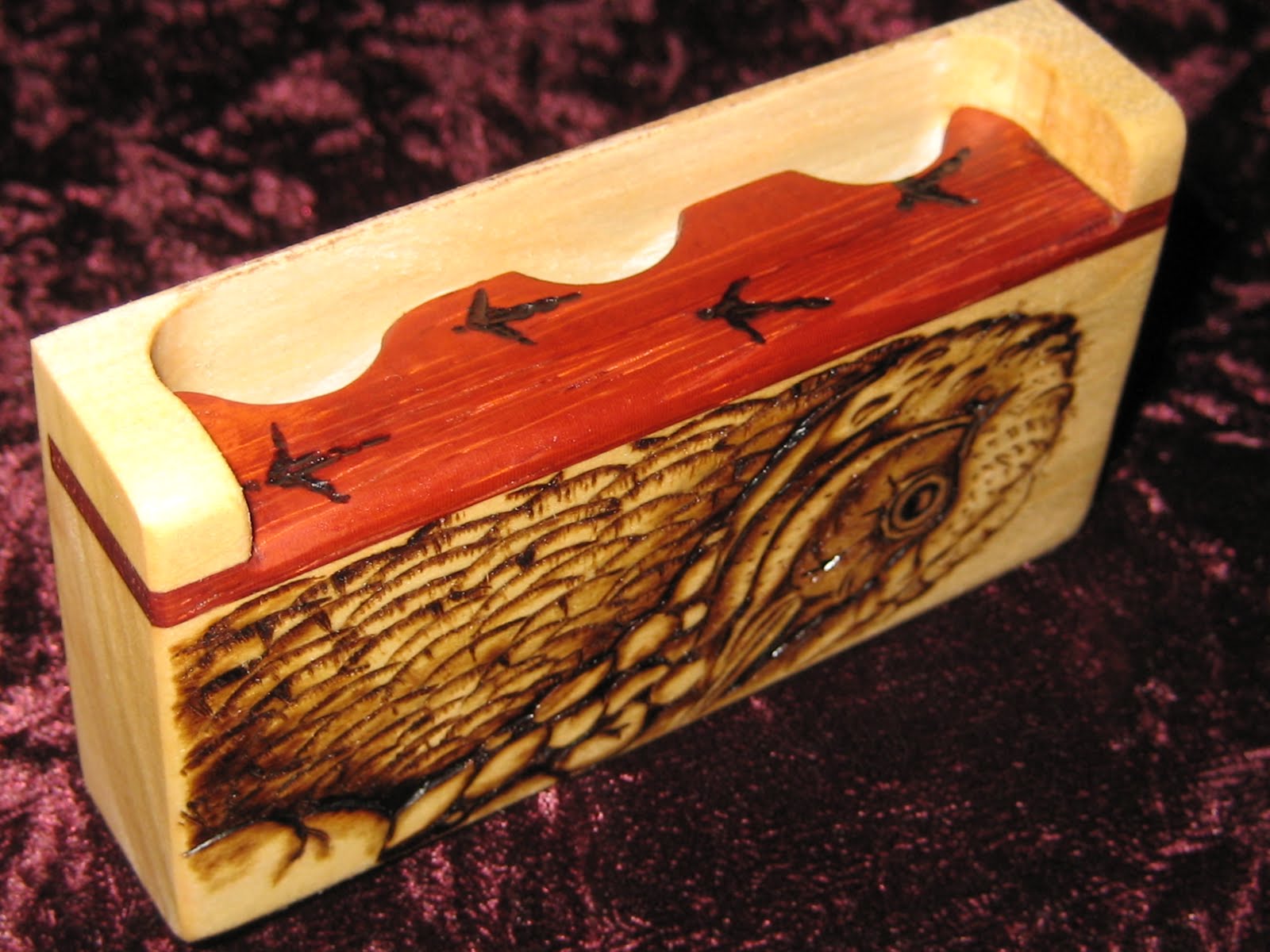 Shine Box Turkey Call Pyrography Close Up Side Shot