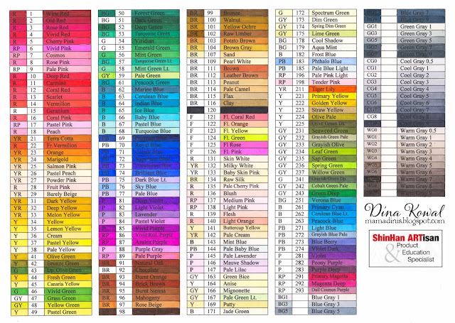 TOUCH Twin Marker Color Chart 204 Colors : r/GoodNotes