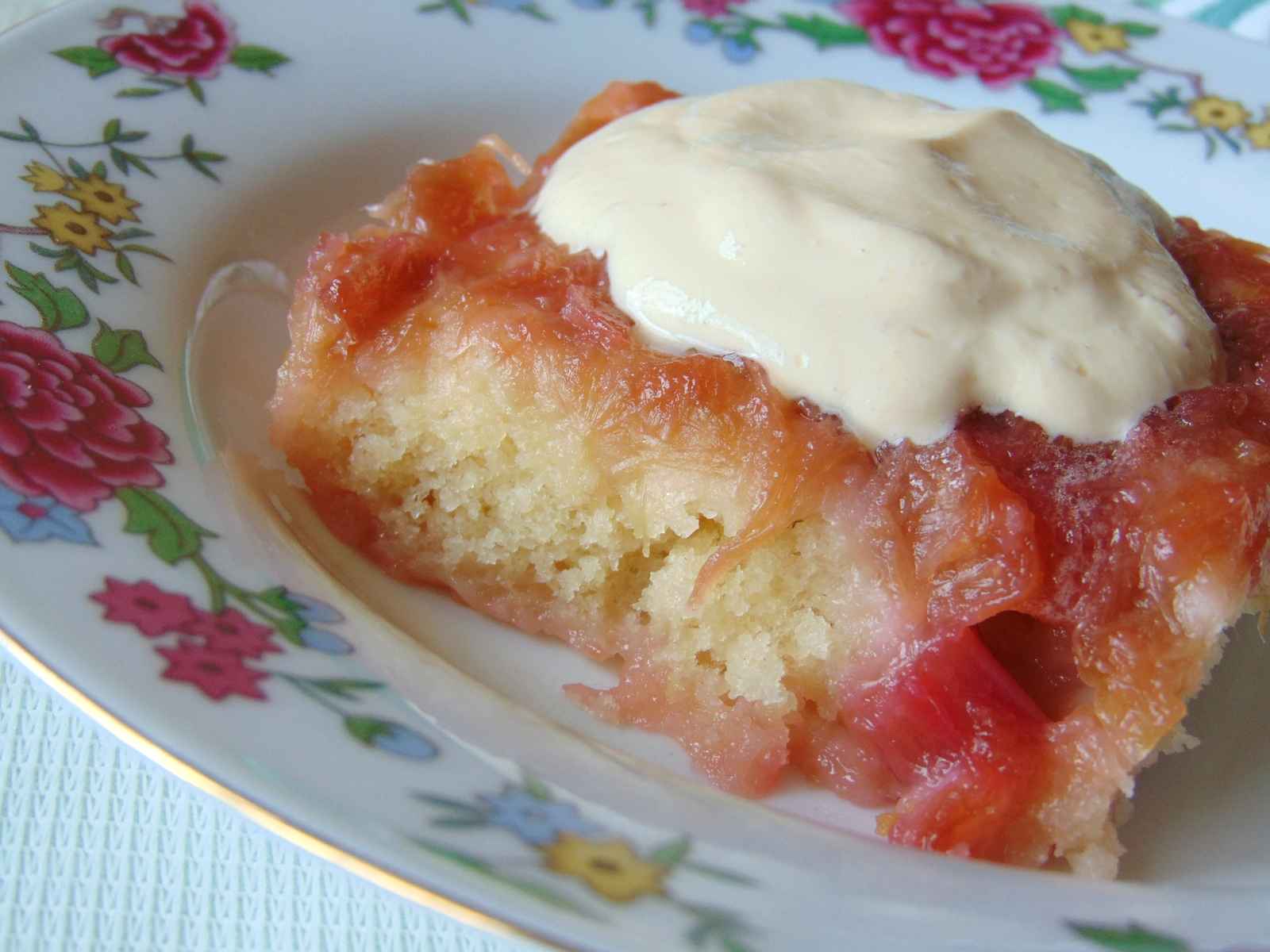 Baked Rhubarb Pudding