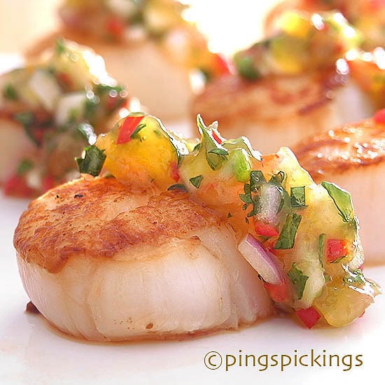 ping's pickings Scallops with Mango Chutney Another Review