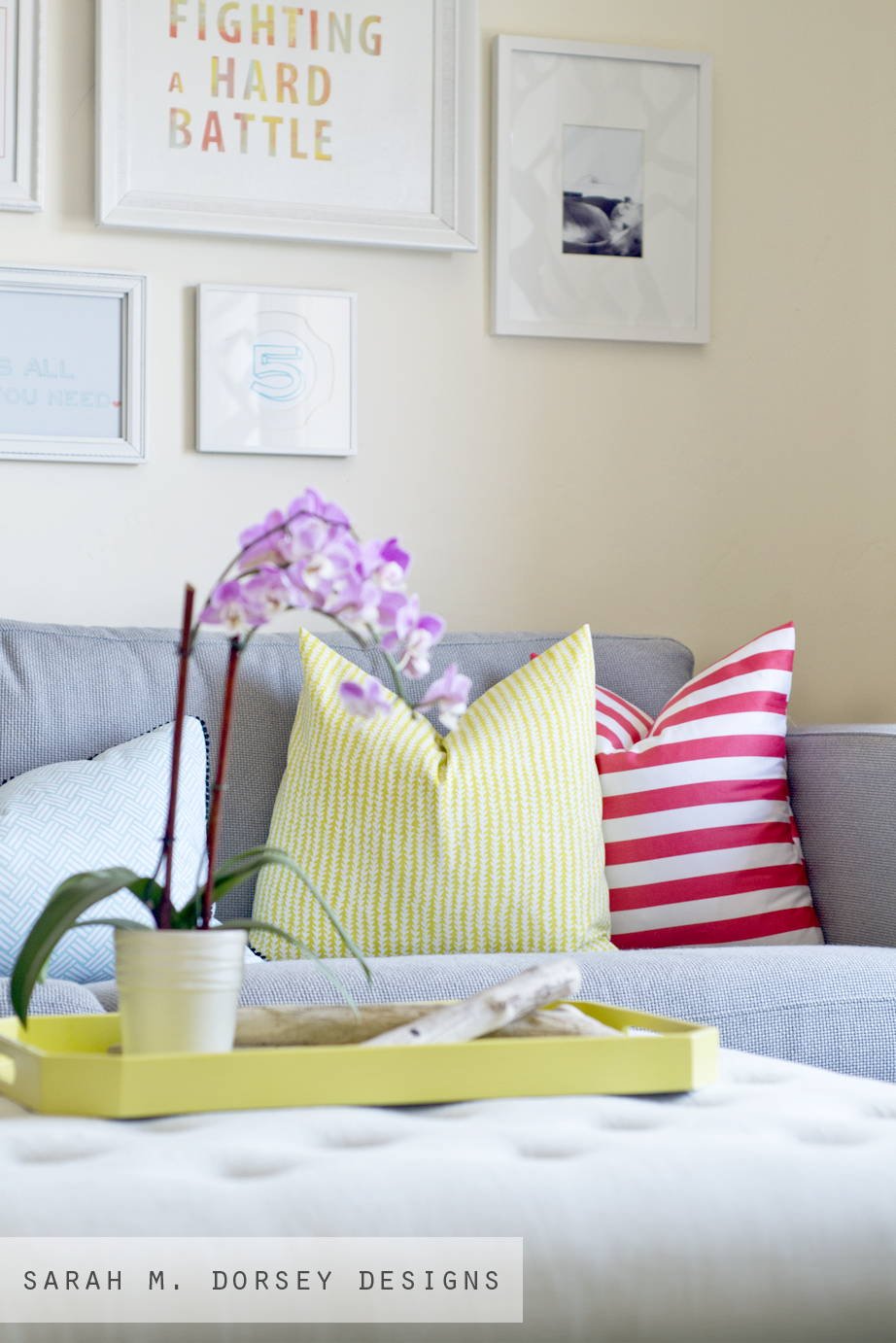 sarah m. dorsey designs 10 minute pillow shams for the Living Room