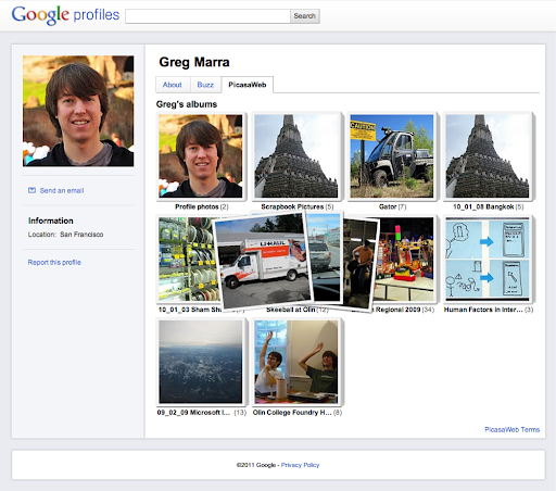 Više slikovitiji Google profil Picasa Web Albums slike